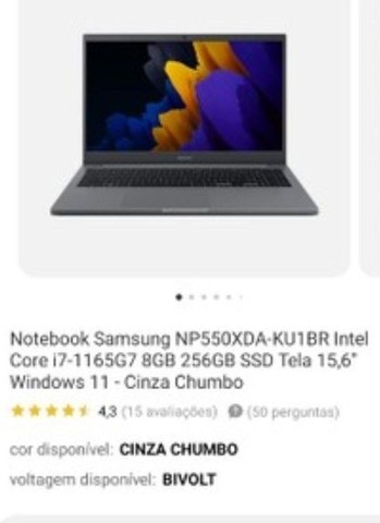 Notebook Samsung i7