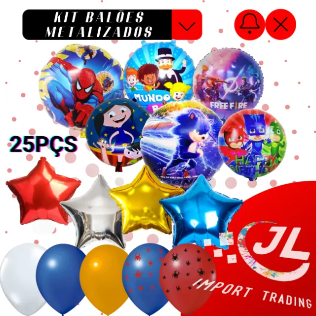 30 Bexigas - Balões ROBLOX personalizadas com NOME e IDADE