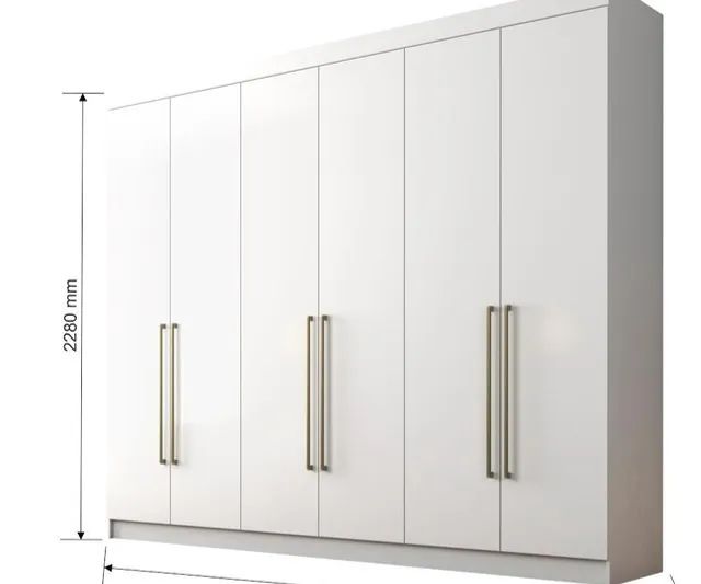 Guarda roupas casal 100% MDF Itaguara Plus 6 Portas - Mega Oferta - Novo - Foto 2