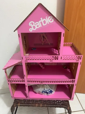 VozDosCriadores casinha boneca Barbie em MDF 1.05 m de altura