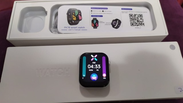 Smartwhatch Iwo FK78 + Pulseira Extra Milanese ou Silicone - Foto 4