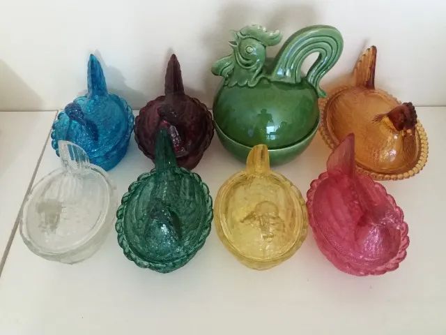 galinhas de vidro antigas mantegueiras