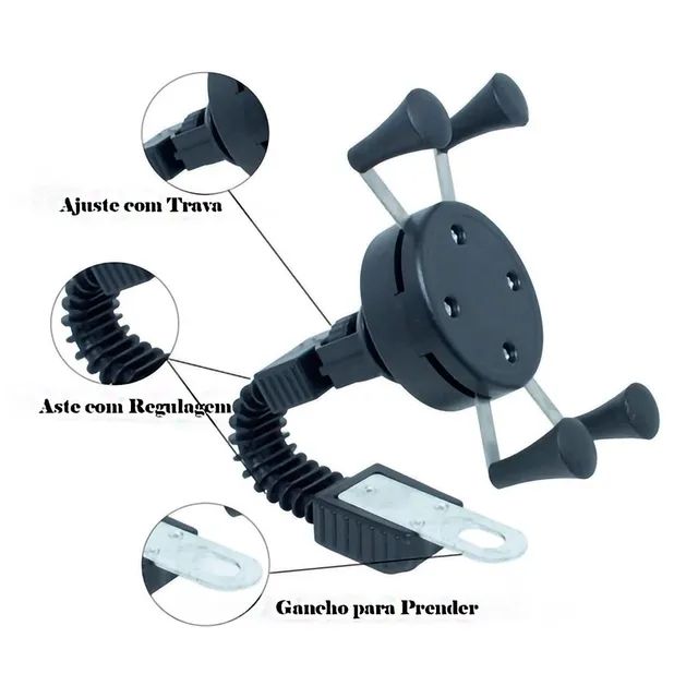 Suporte de Celular Aranha garra para bicicleta bike Moto - Foto 5