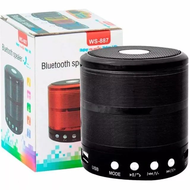  Mini Caixa Som Celular Bluetooth Mp3 Fm Mi Sd Usb Ws-887 wpp:43. *