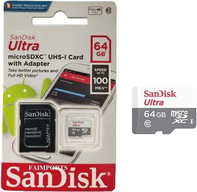 Cartão de Memória 64GB Ultra Classe 10 wpp.43. *