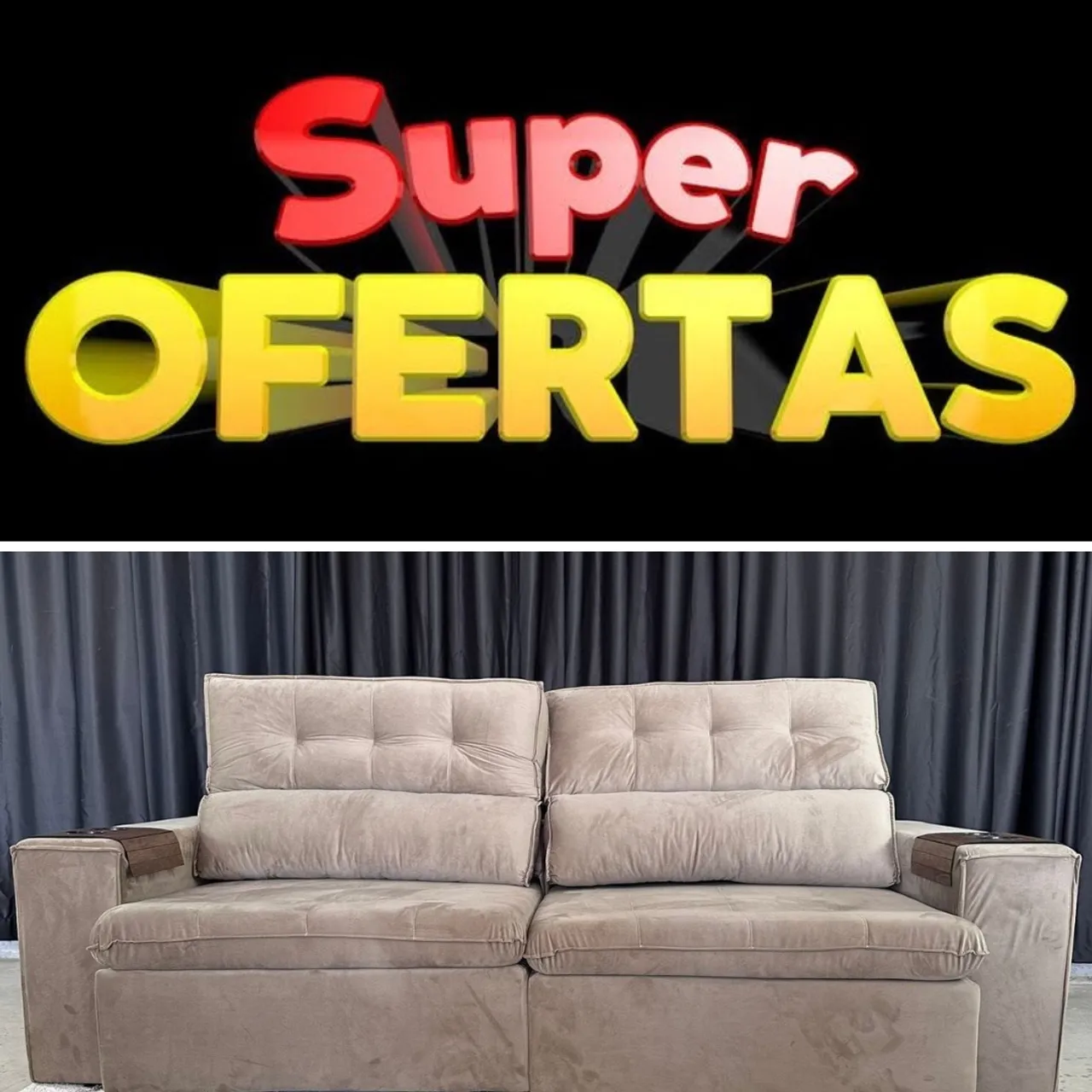 Super oferta sofá retrátil 5 lugares tamanho família