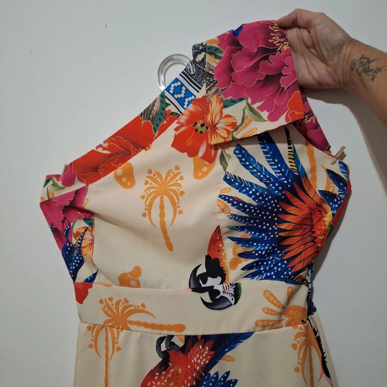 Vestido longo M estampado tropical. Lindíssimo! - Foto 2