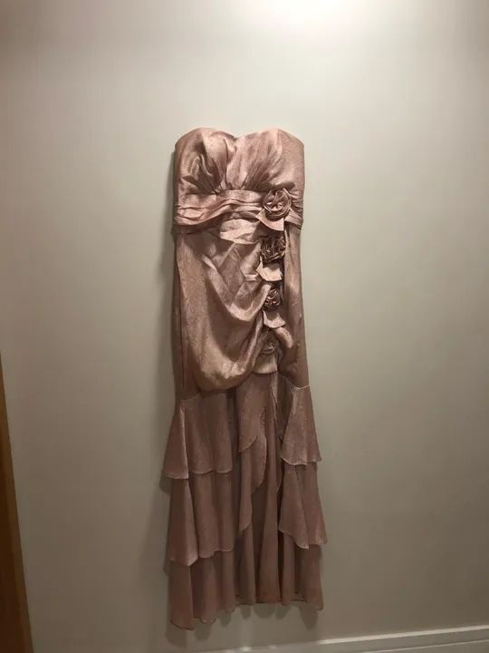 Vestido longo rosa seco 