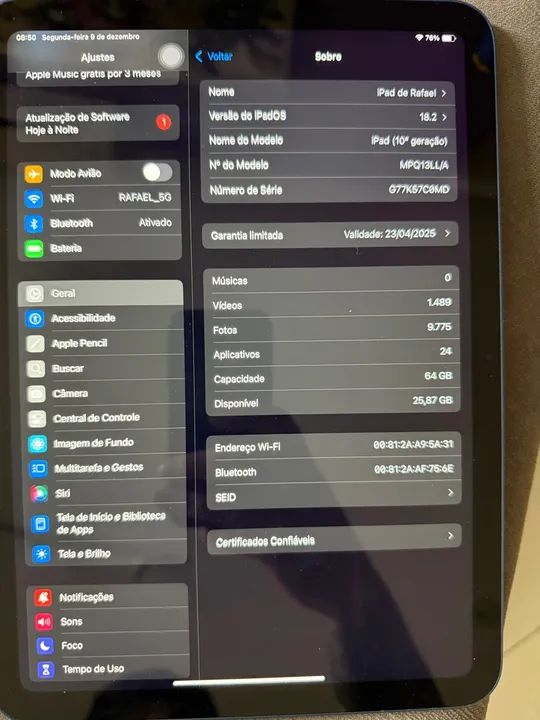 iPad 10ª geração - 64GB Com CASE Azul - Foto 3