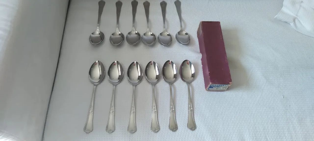 Colheres para sopa Hércules inox kit com 12, originais, na caixa