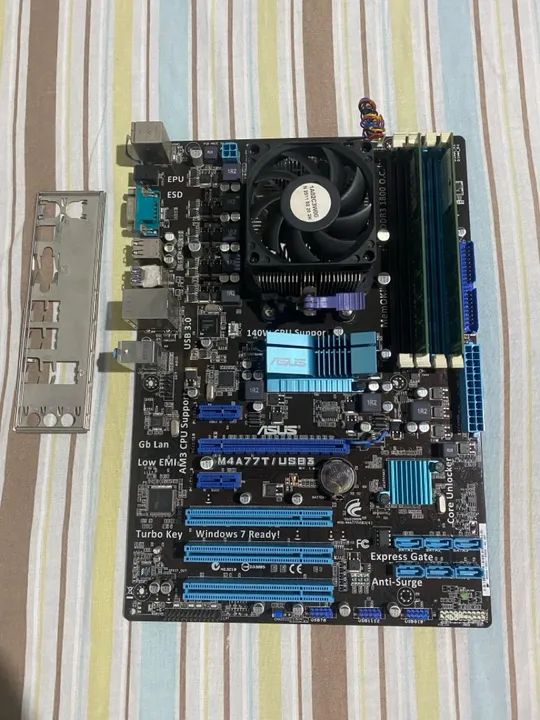 kit placa mãe + processador + memória ram