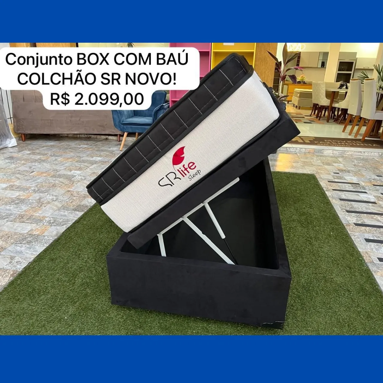 Cama box de solteiro com Base Baú Entregamos