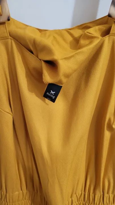 Macacão amarelo mostarda longo Hering  - Foto 3