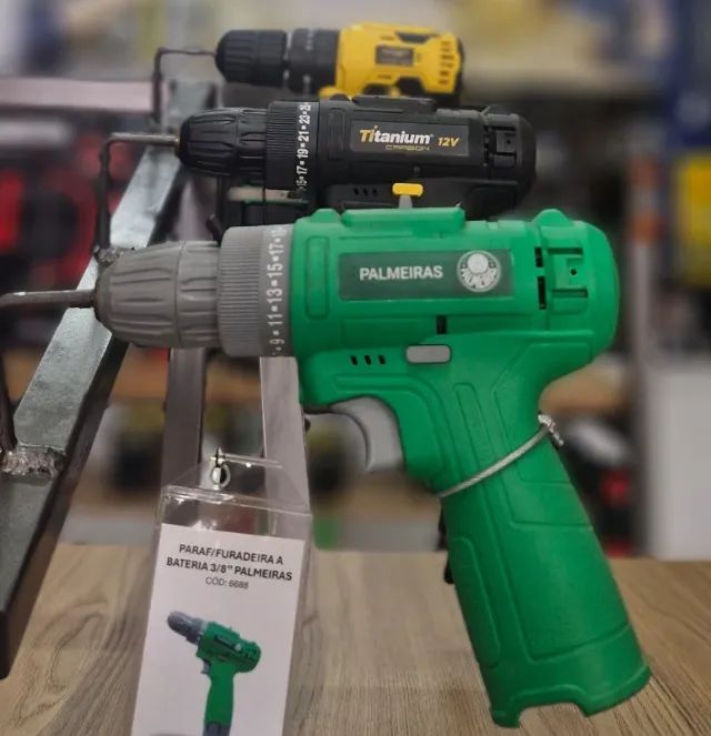 PARAFUSADEIRA FURADEIRA PALMEIRAS BATERIA 1,3H 12V 
