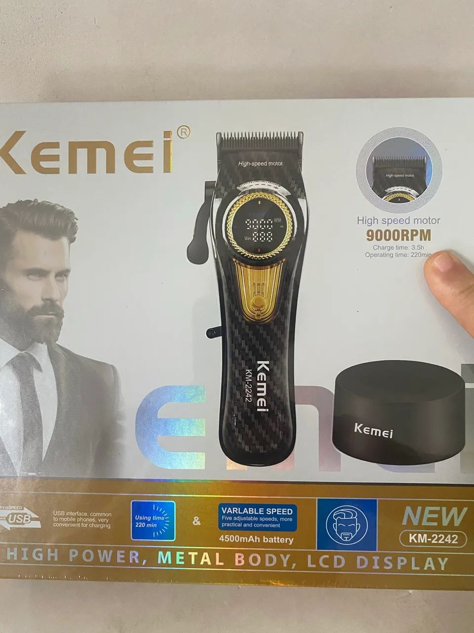 Máquina Kemei turbo 9000 Rpm 