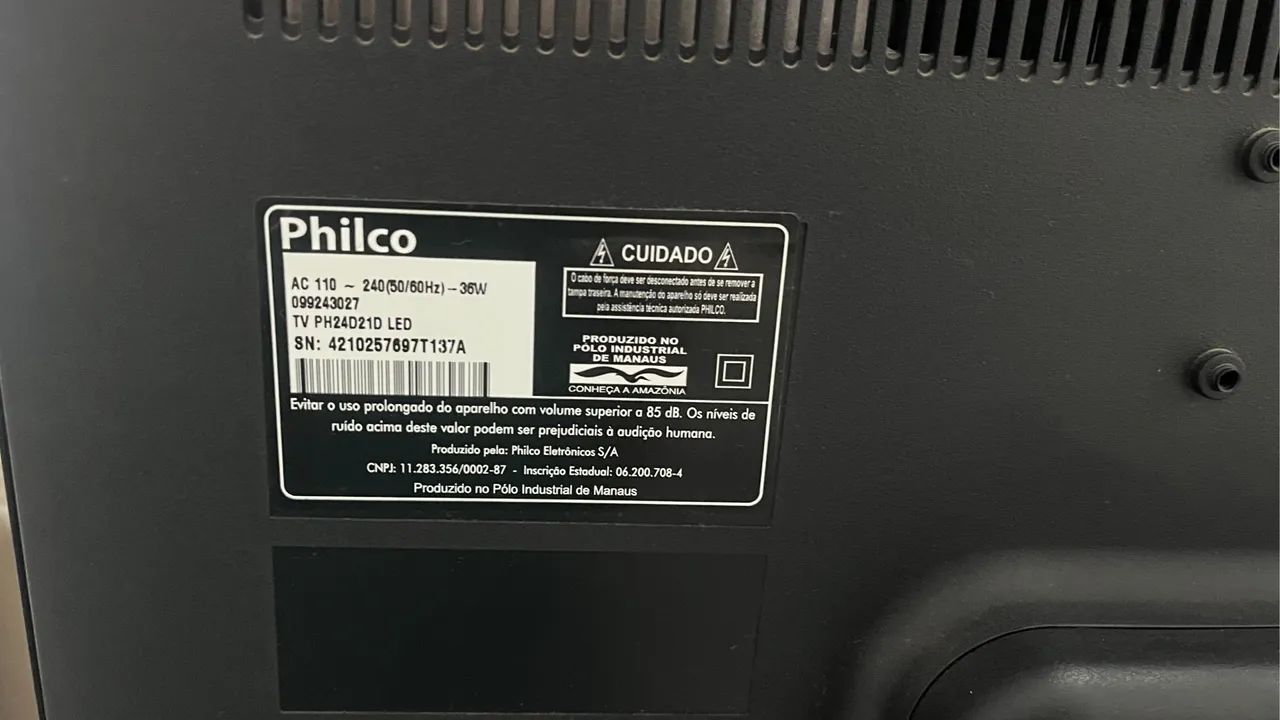 TV Philco 24 polegadas LED/Monitor PC + controle remoto + fonte + antena digital interna - Foto 2