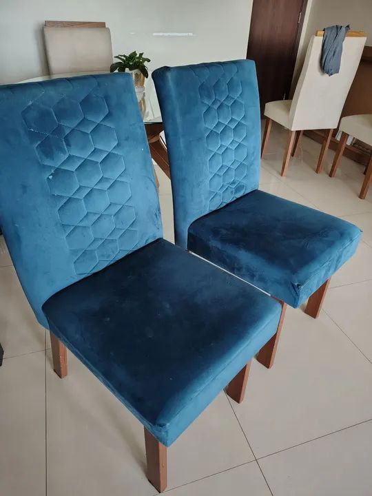 Par de Cadeiras Azuis para Jantar - Foto 2