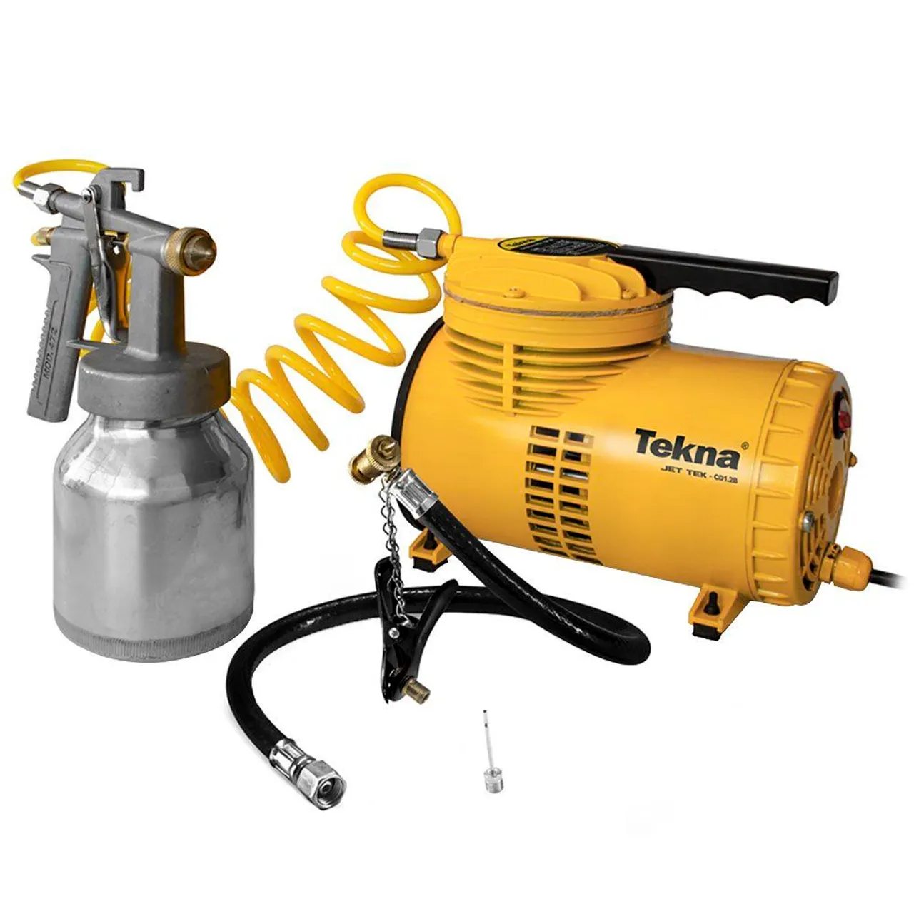 Motocompressor de Ar Direto com Kit para Pintura 1/4HP  TEKNA-CD1251BK