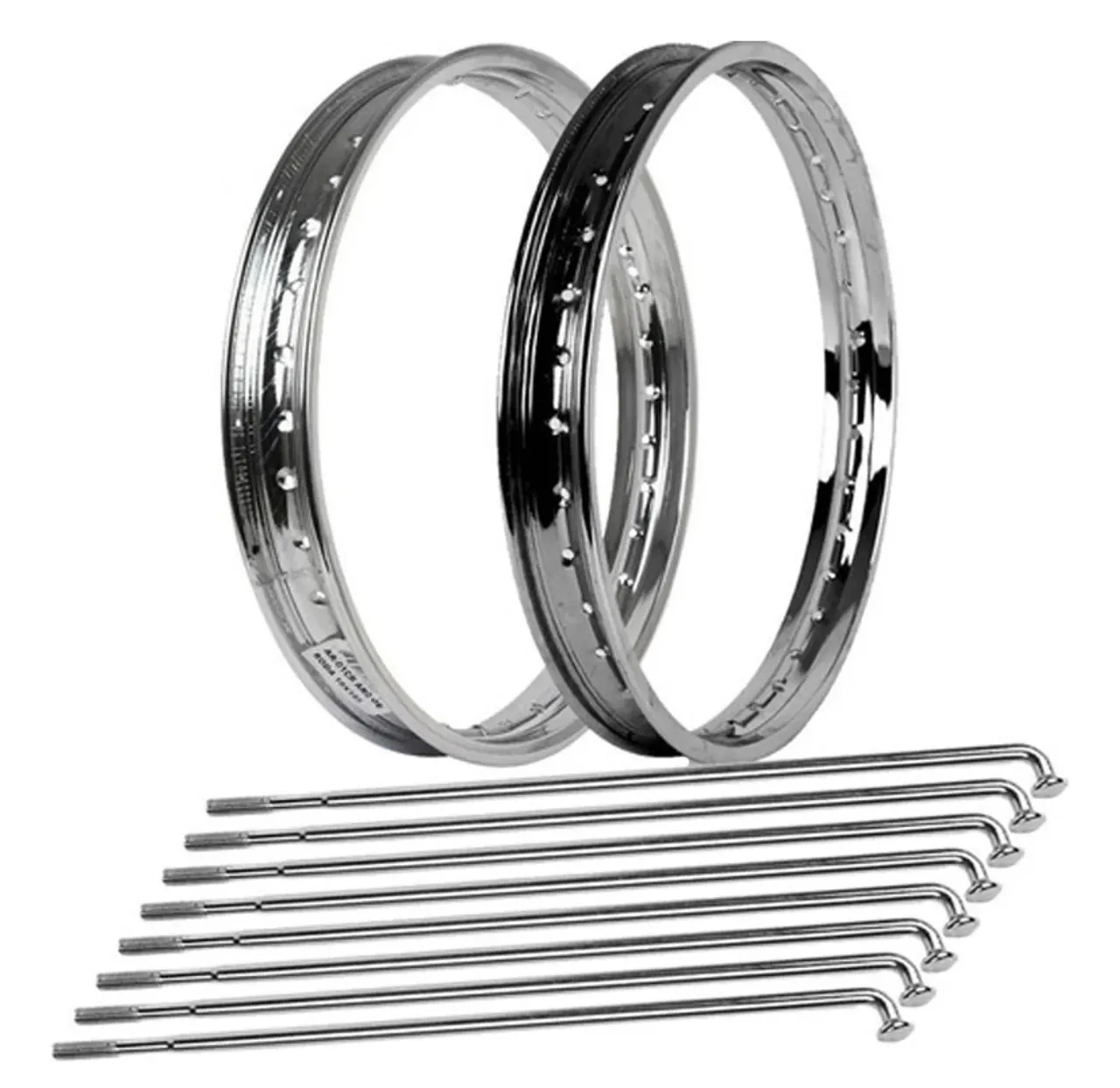 aros + raios INoX Cromadas - CG 125/150