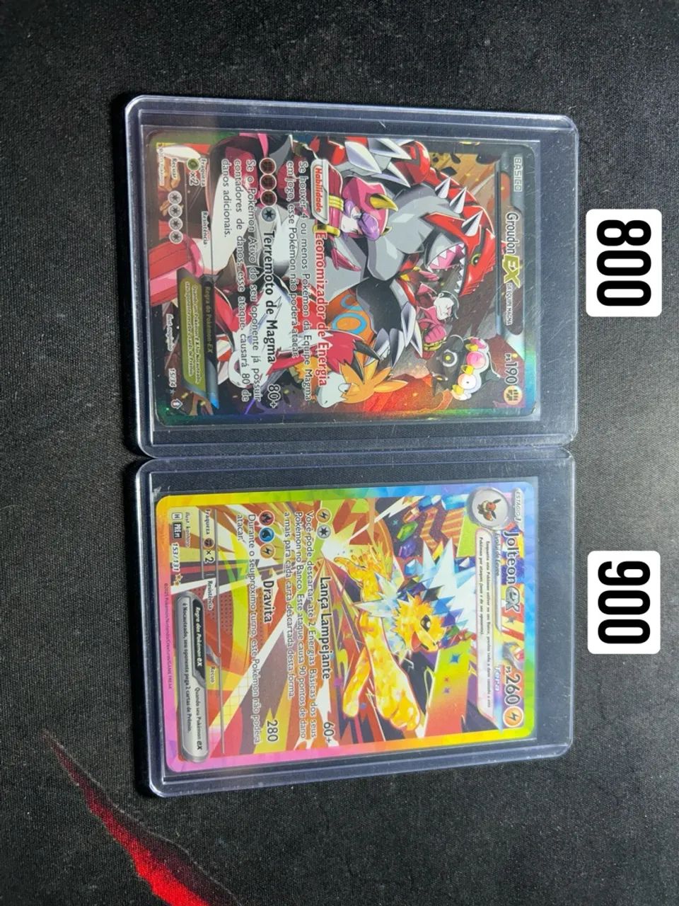 Cartas Pokémon Groudon EX e Jolteon EX