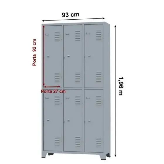 Roupeiro de Aço c/ 06 Portas Grandes - 1,96×0,93×0,36m - CZ/CZ Fazemos entrega Novo - Foto 2