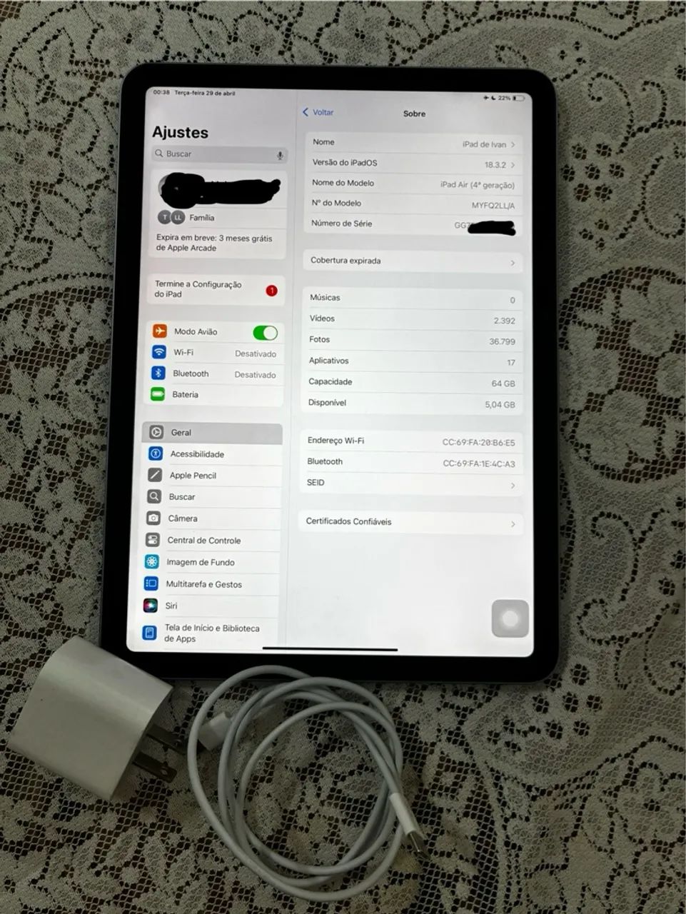 iPad Air 4a geração 64gb azul