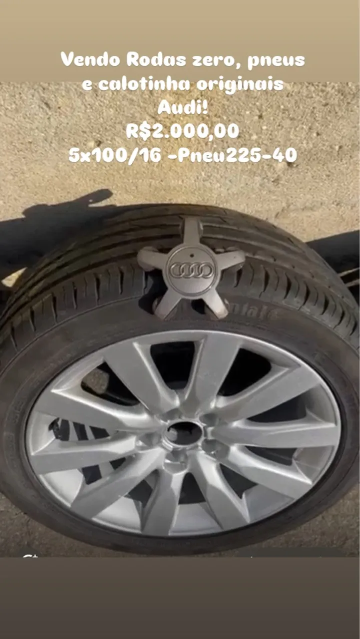 Rodas Audi originais zero com pneus e calotinhas