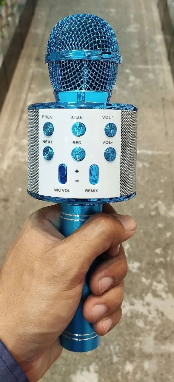 Microfone Karaokê Bluetooth Efeito Voz Modo Gravação WS-858<br> - Foto 2
