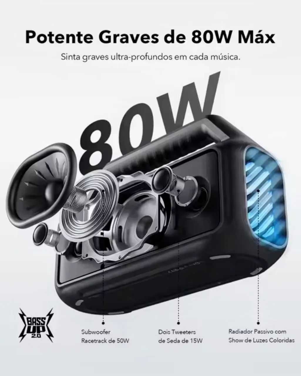 Caixa de som Anker Boom 2 Bluetooth 5.3 IPX7 80W (nova) - Foto 2