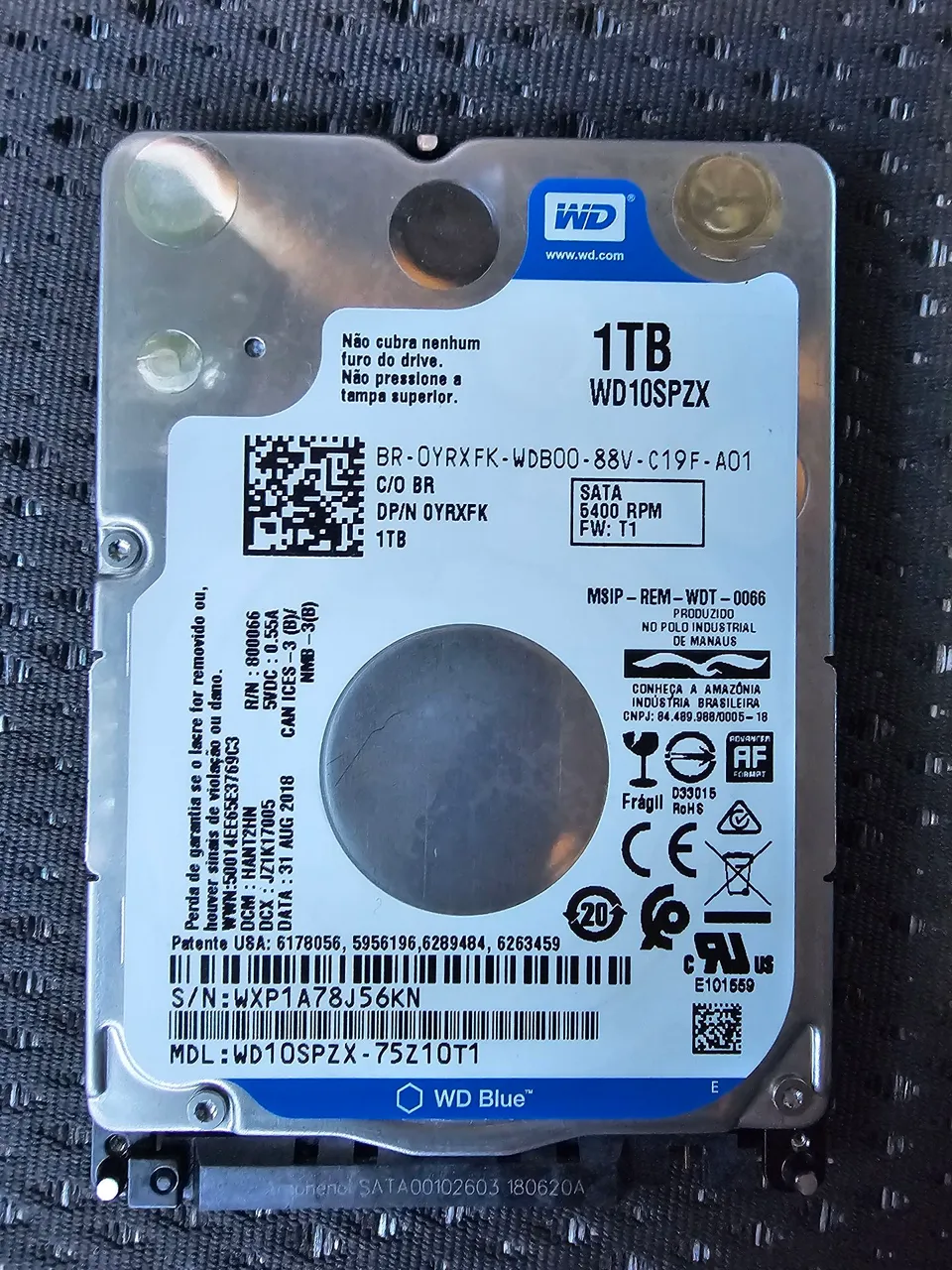 HD 1TB WD Blue - 5400RPM SATA 3.5"