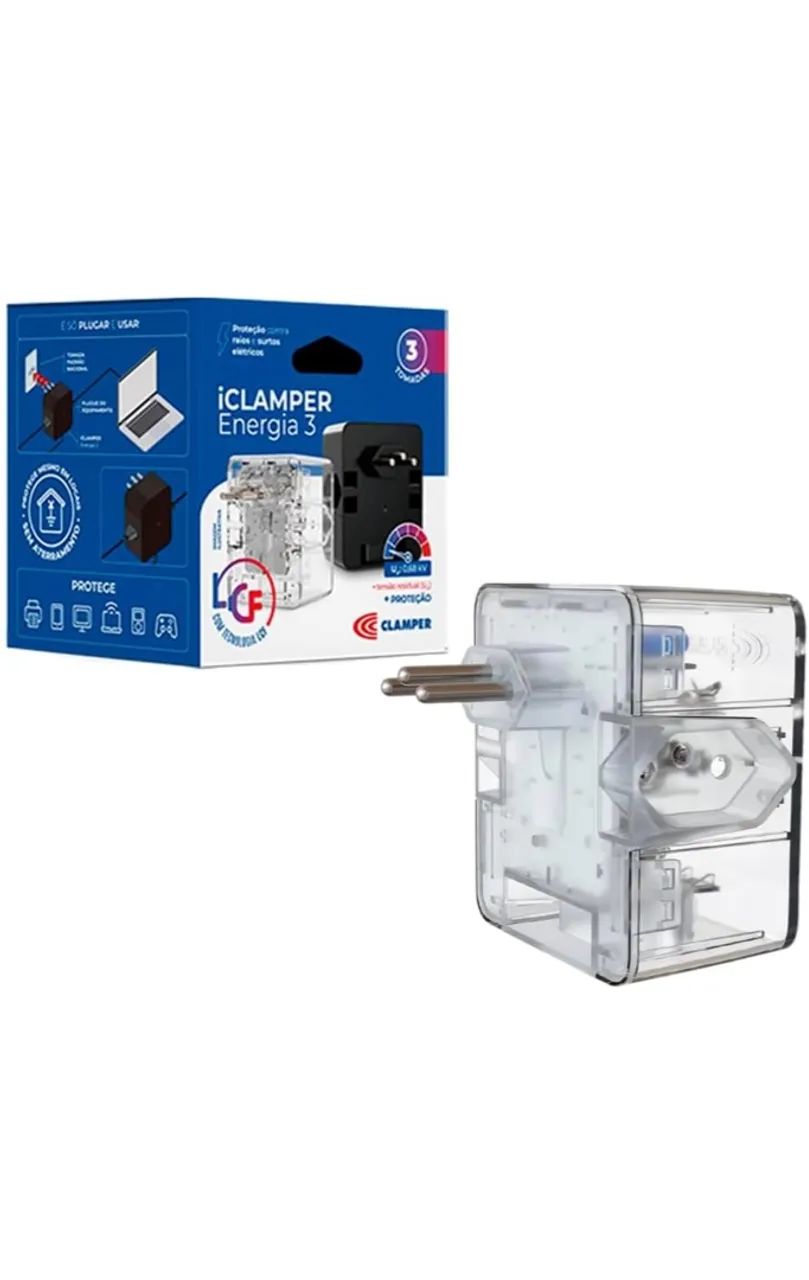 Extensor de Tomada iCLAMPER Energia 3