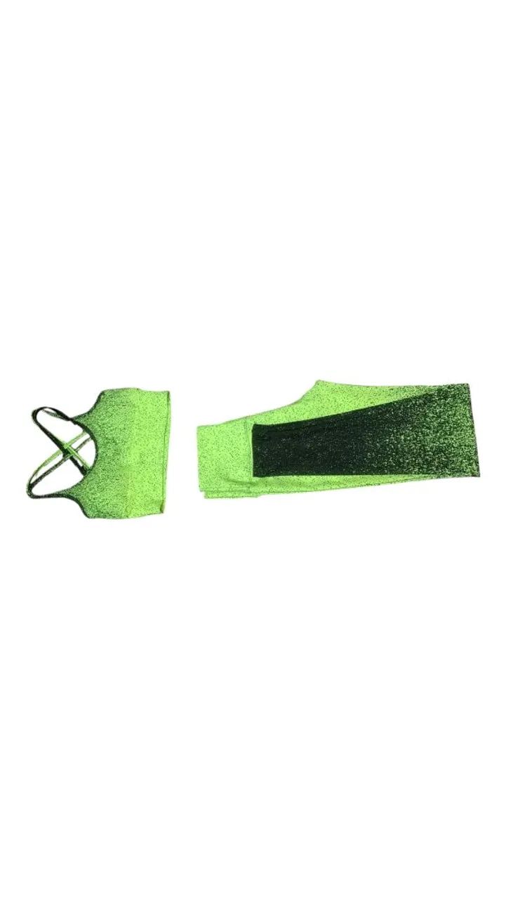 Conjunto fitness degradê Verde limão  - Foto 2