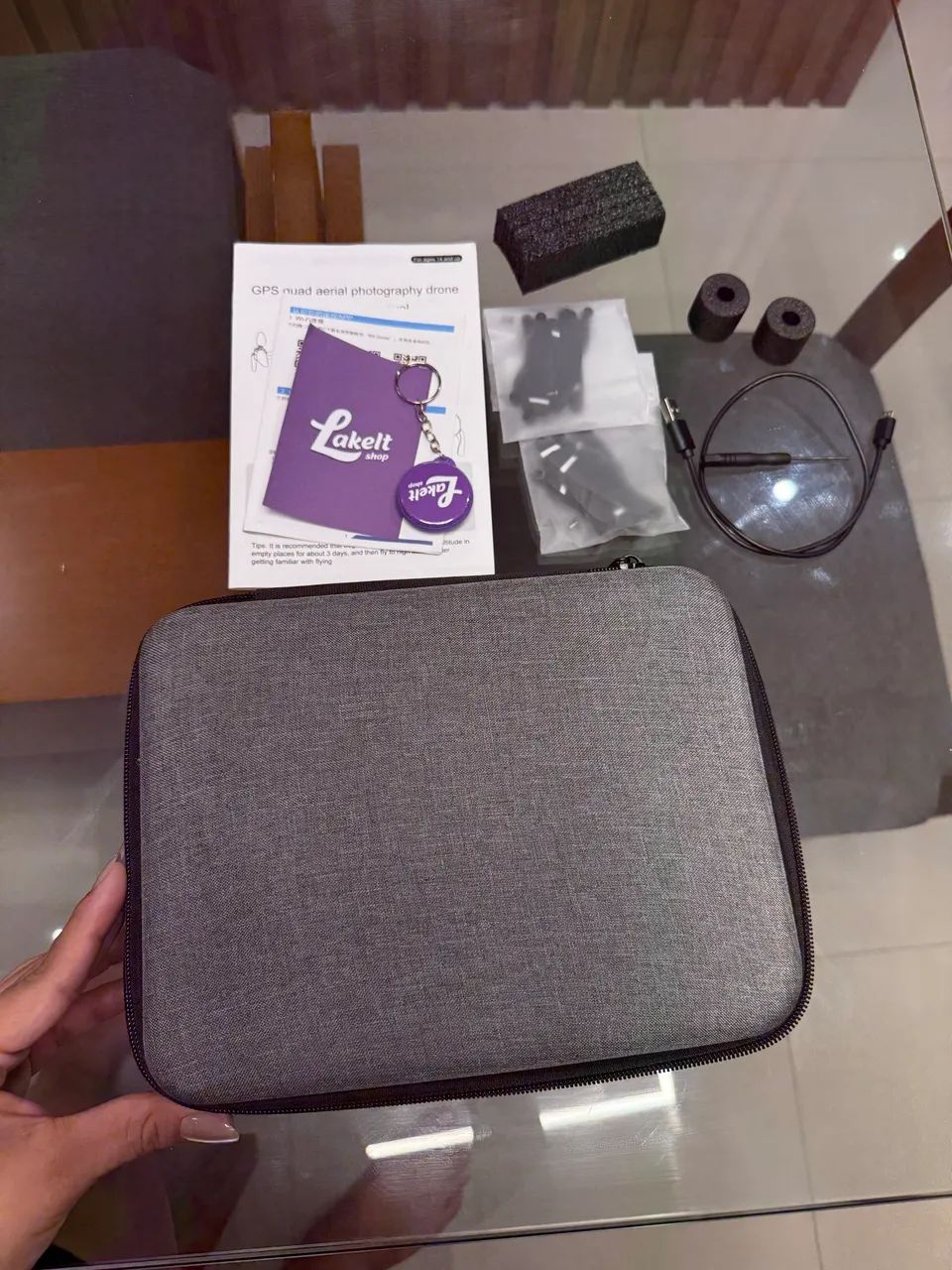 Mini drone Lyzrc L900 Pro com dual câmera 4K laranja  - Foto 5