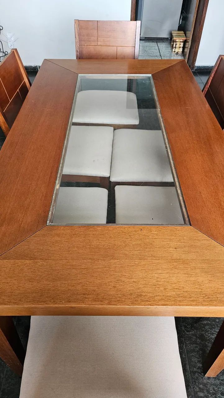 Mesa madeira 6 cadeiras - Foto 4