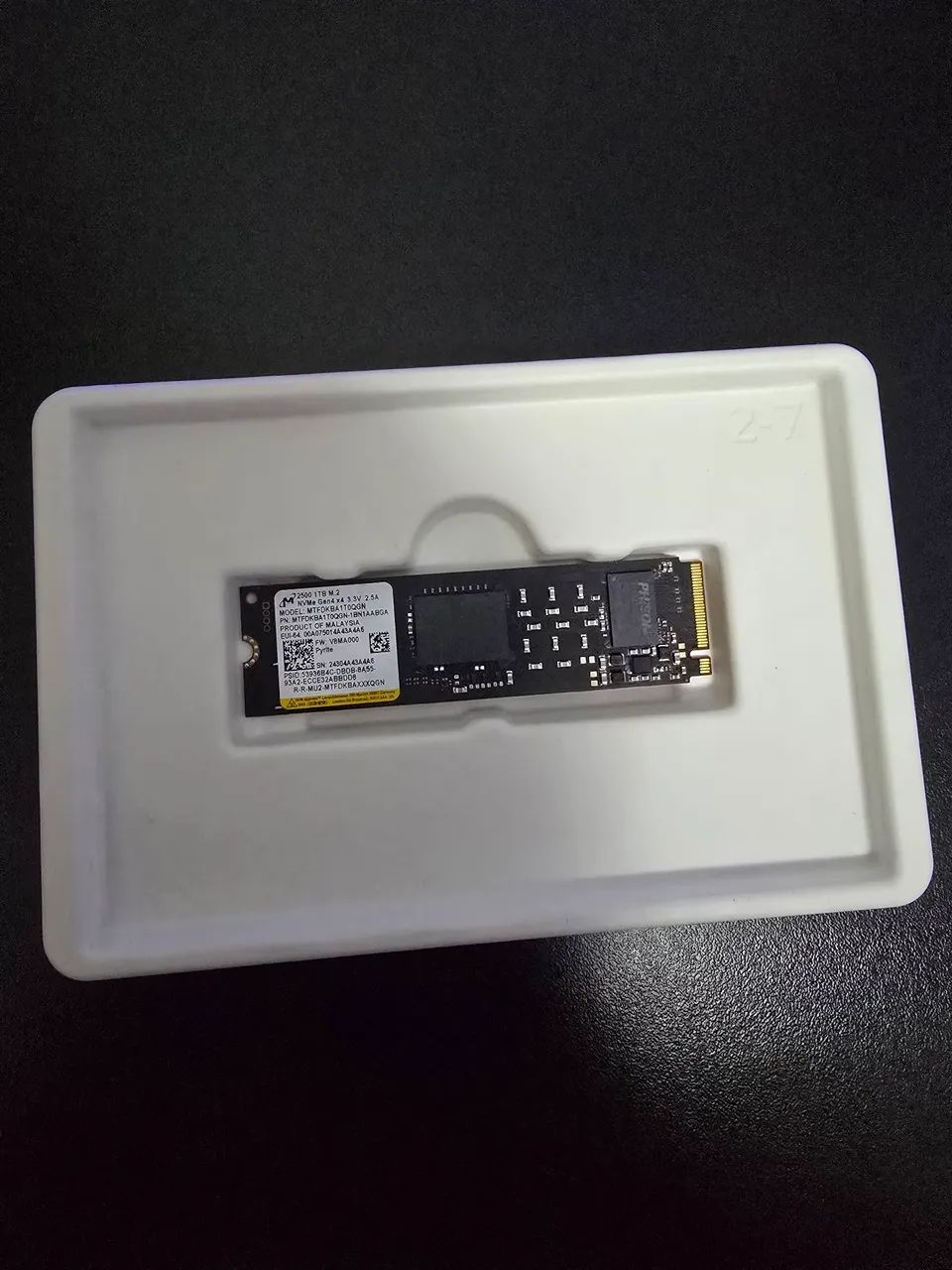 SSD NVMe Micron 2500 1TB M.2 PCIe Gen4 x4 - Novo