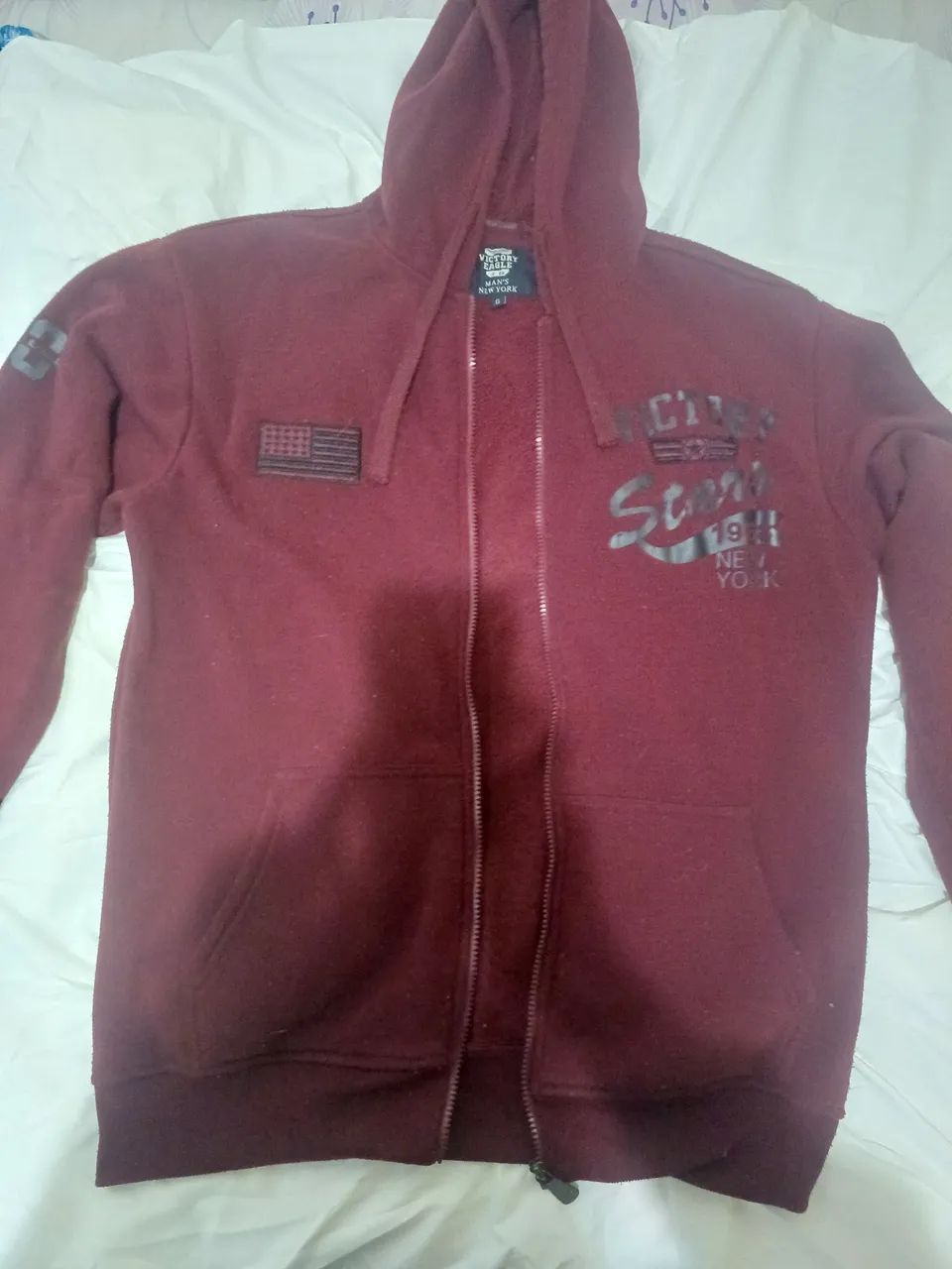 Moletom Flanelado Aberto Victory Eagle - Usado - Vinho