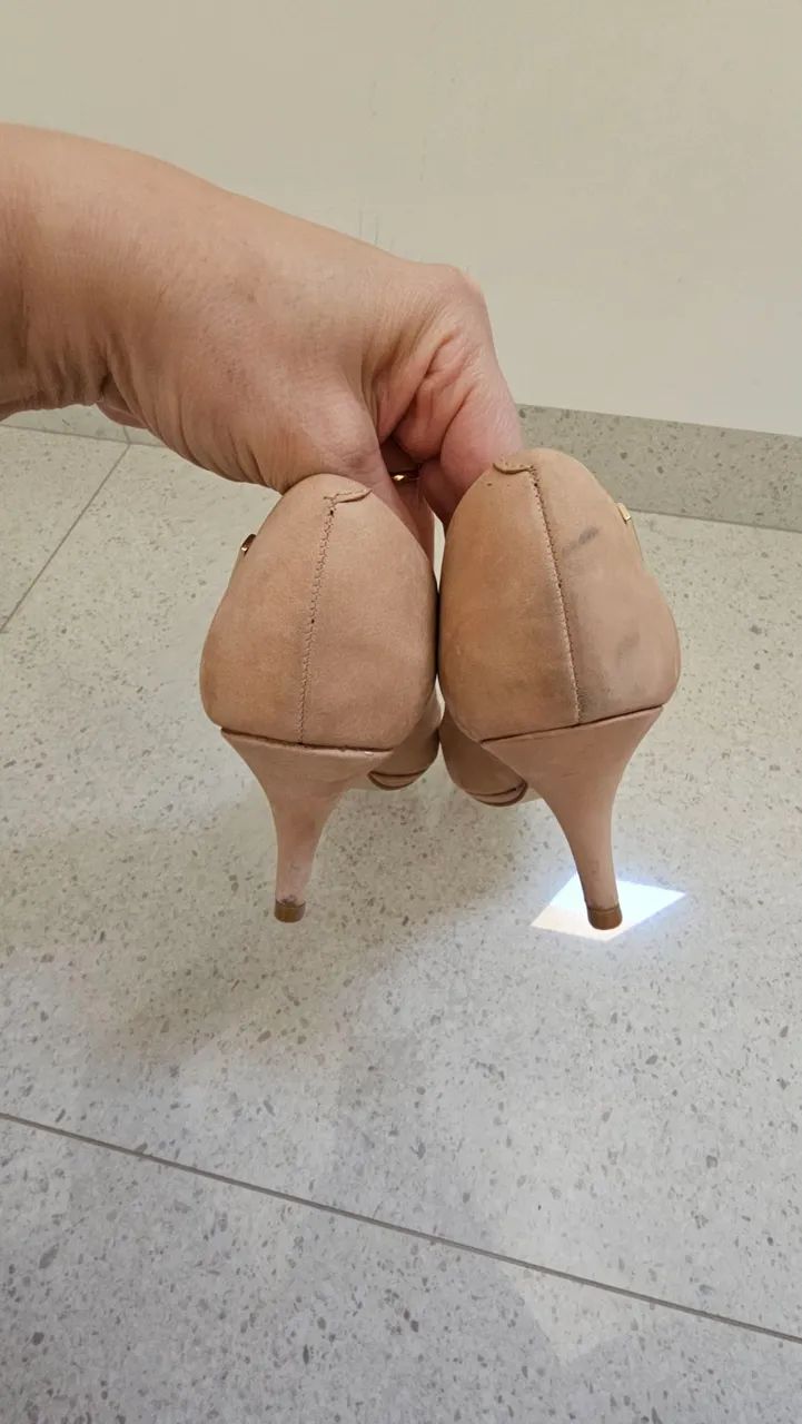 Scarpin nobuck nude 35 - Foto 3