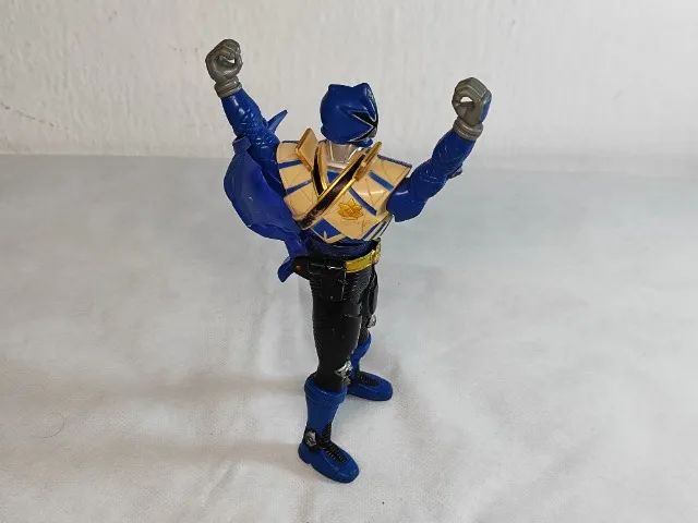 Boneco Power Ranger Super Samurai Muda Cabeça Azul Bandai - Foto 4