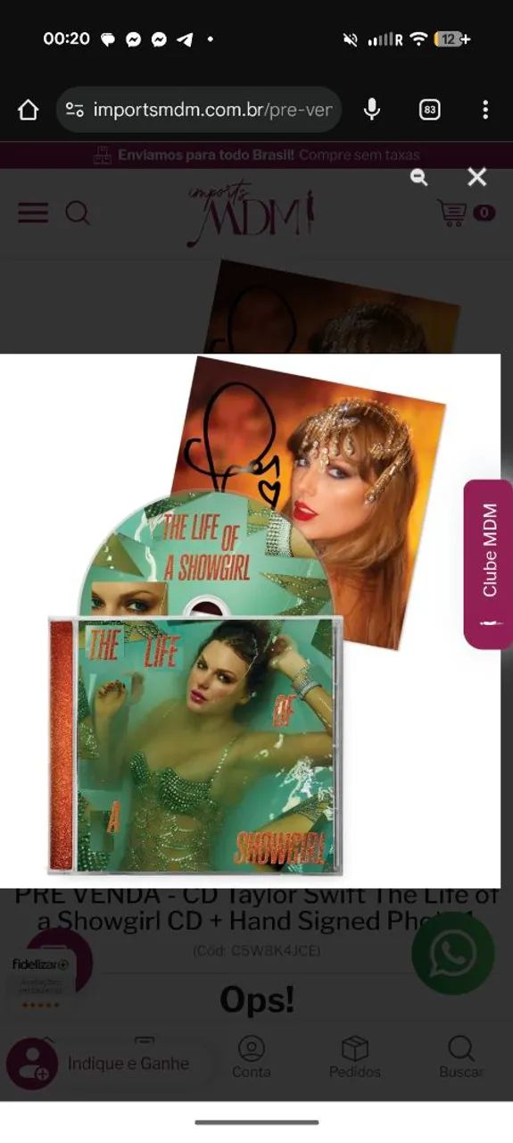 SEALED!! TAYLOR SWIFT: The Life Of a Showgirl CD SIGNED! Photo 1
