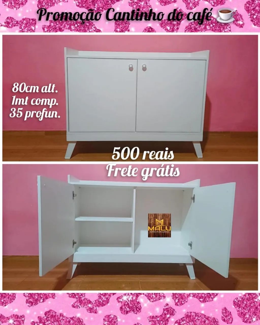 Armário Branco 80cm Alt. 1mt Comp. 35 Prof.