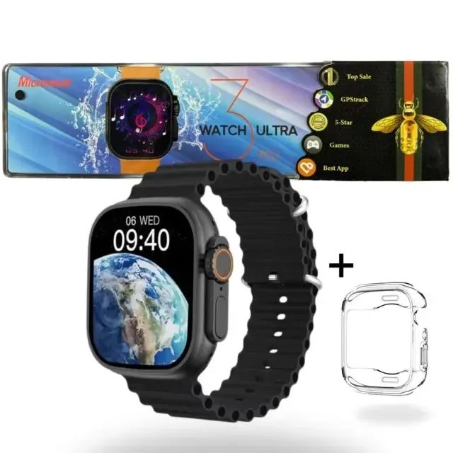 Relógio Inteligente Watch 3 Ultra Pro 49mm Microwear Serie10 Caixa Preto Entrega Gratis!! - Foto 2