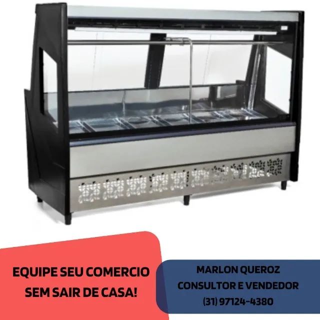 Balcão de Açougue Preto 2M Polar com Tendal