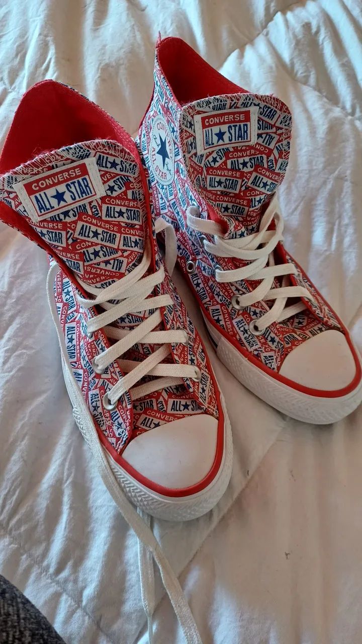 Converse All Star Estampado Vermelho e Azul Calçados Lapa, São