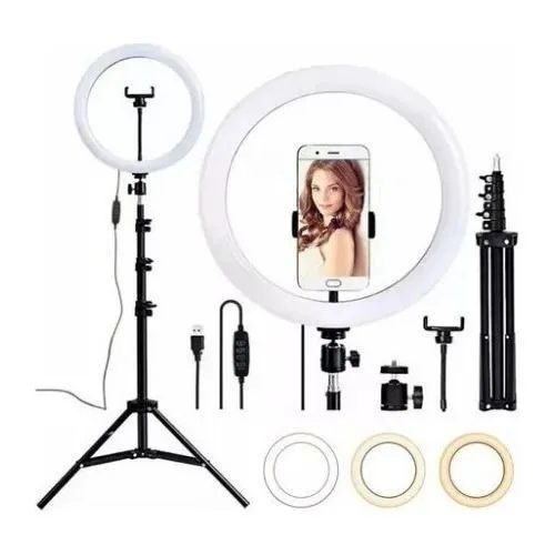 Ring Light com Tripé e Suporte para Celular - Iluminação Perfeita