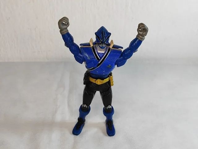 Boneco Power Ranger Super Samurai Muda Cabeça Azul Bandai - Foto 3
