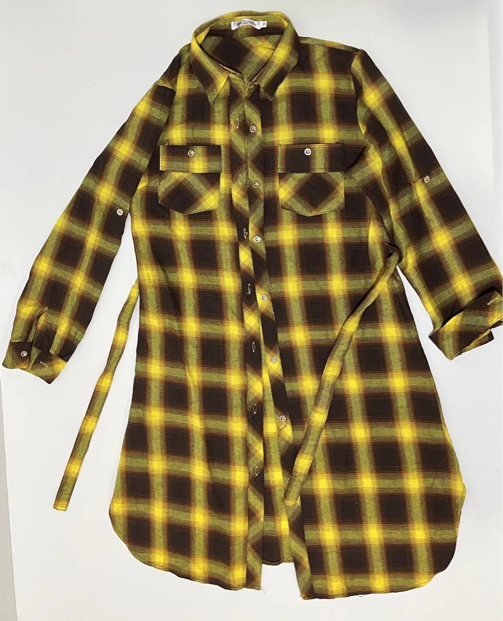 Chemise Xadrez Amarela e Marrom - Foto 3