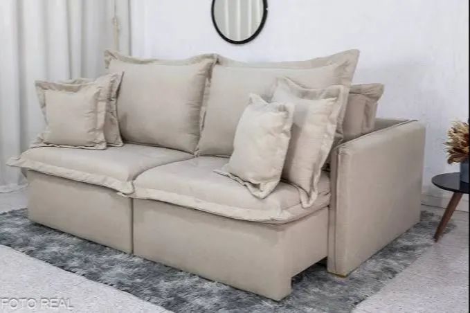 Sofá Cama Retrátil Linho 2,20m DIVIDIMOS EM ATE 10 X SEM JUROS 
