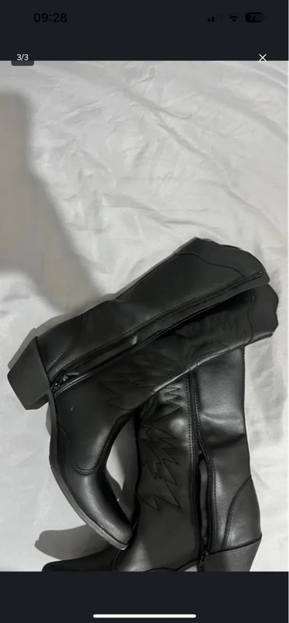 Botas de couro pretas - Foto 3