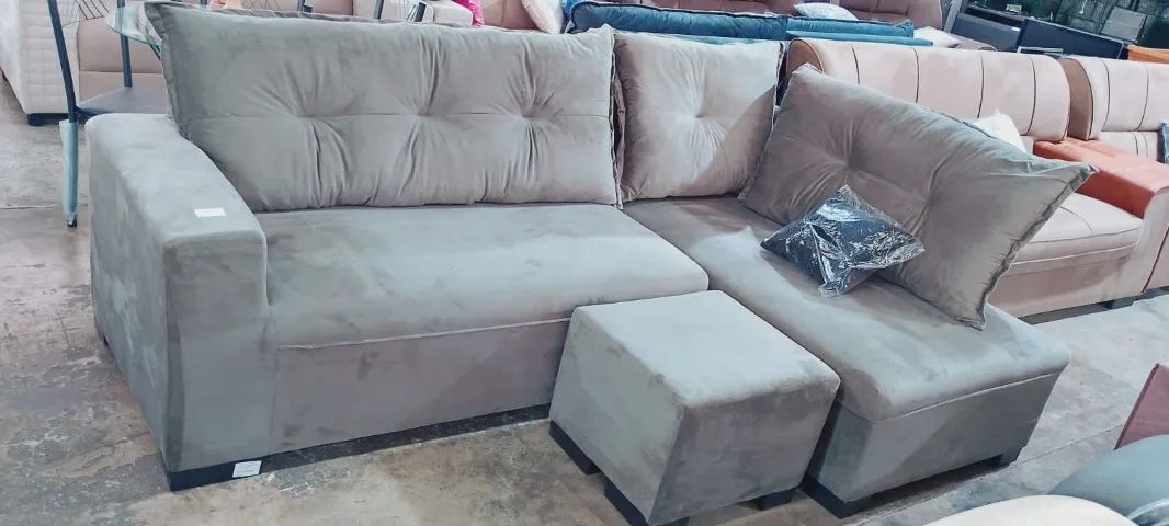 Sofá de Canto c/ Puff