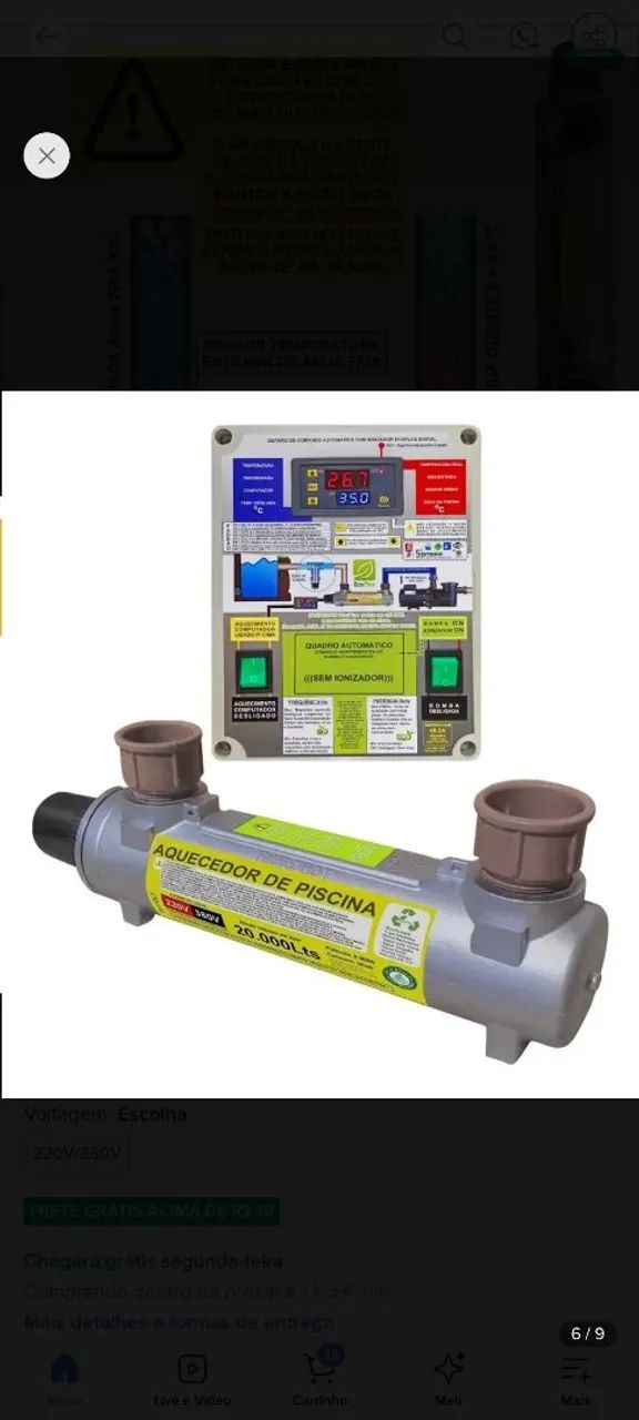 Aquecedor para piscina 20m3 - Foto 3